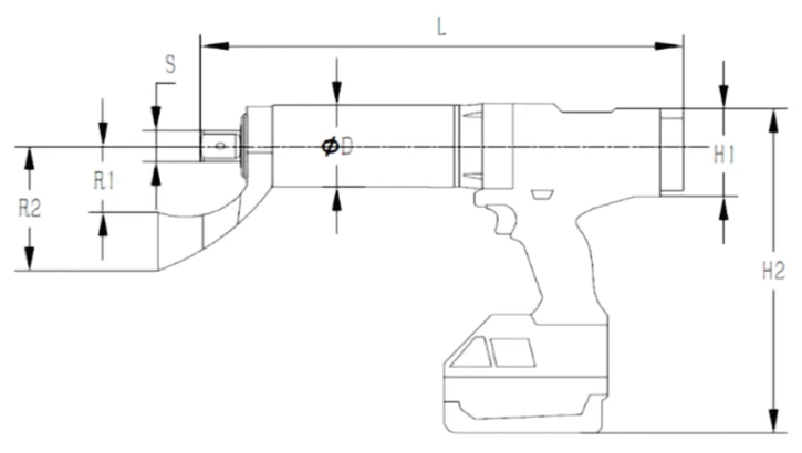 Dimensional drawing of the RTB with labelled dimensions