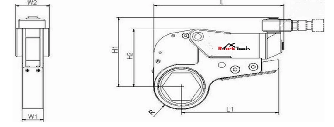 Dimensional drawing of the SXDS with labelled dimensions